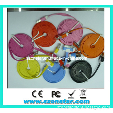 New Flat USB Data Cable for iPhone Smart Phone